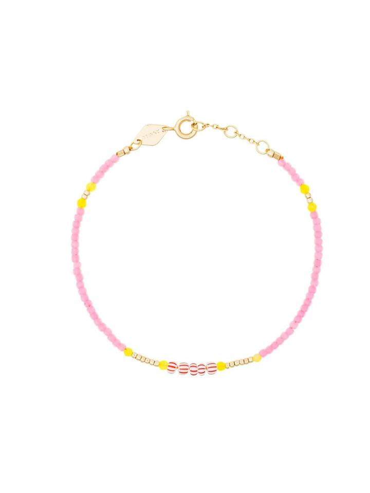 Anni Lu Pink And Yellow Peppy Gold Plated Bracelet - Pink & Purple
