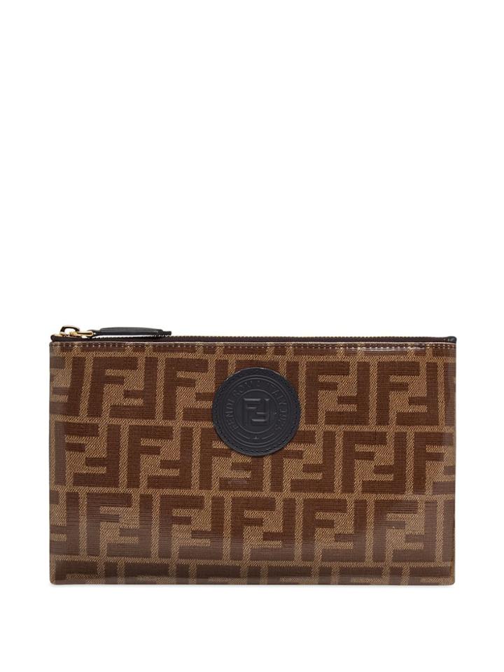 Fendi Medium Ffreedom Envelope Clutch - Brown