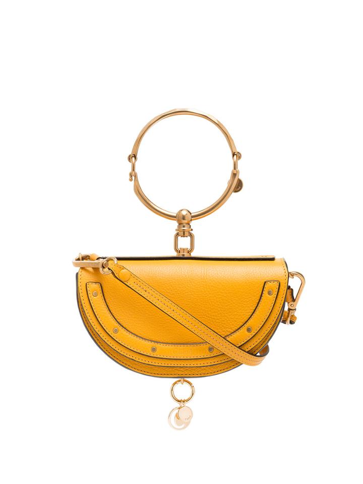 Chloé Yellow Nile Minaudière Leather Bracelet Bag - Yellow & Orange