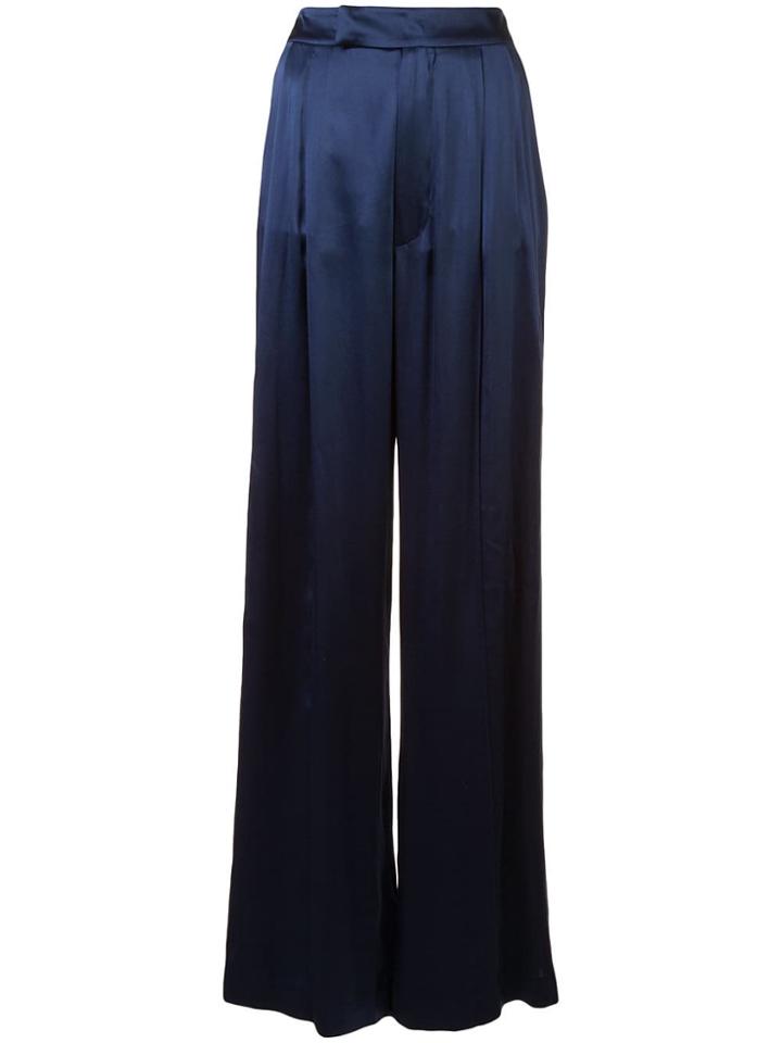 Alexis Satin Side Stripe Palazzo Pants - Blue