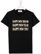 Alberta Ferretti Kids Teen Happy New You T-shirt - Black