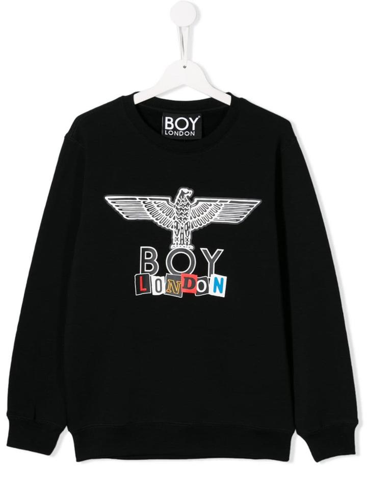 Boy London Kids Teen Eagle Print Sweater - Black