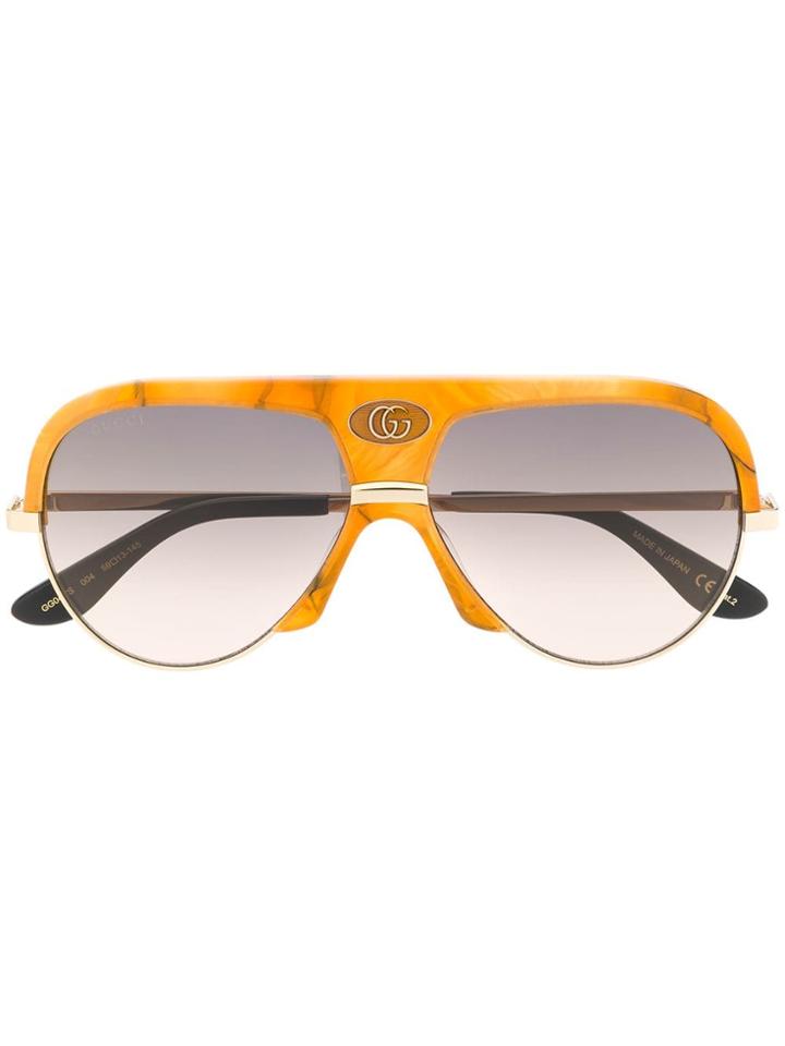 Gucci Eyewear Aviator Shaped Sunglasses - Yellow