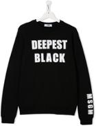Msgm Kids Slogan Patch Sweatshirt - Black