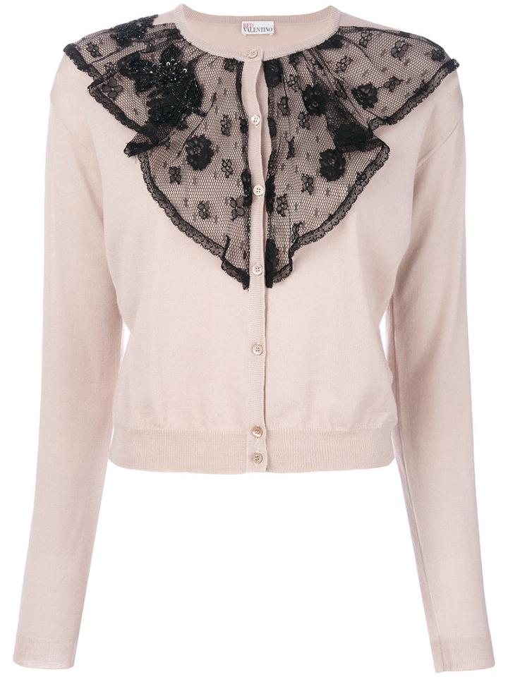 Red Valentino - Lace Embroidered Top - Women - Cotton/polyamide/virgin Wool - 44, Nude/neutrals, Cotton/polyamide/virgin Wool