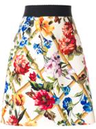Dolce & Gabbana Floral Print A-line Skirt - Nude & Neutrals