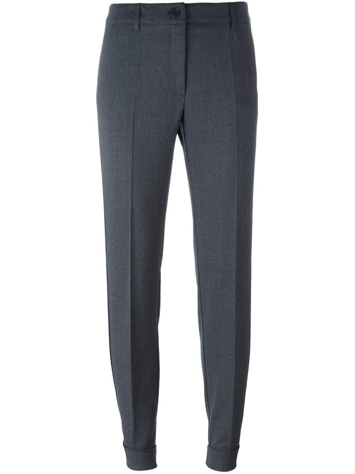 P.a.r.o.s.h. 'lily' Tapered Trousers, Women's, Size: Large, Grey, Virgin Wool/spandex/elastane