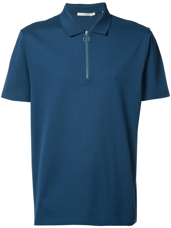 Vince - Zip Polo Top - Men - Cotton - Xl, Blue, Cotton