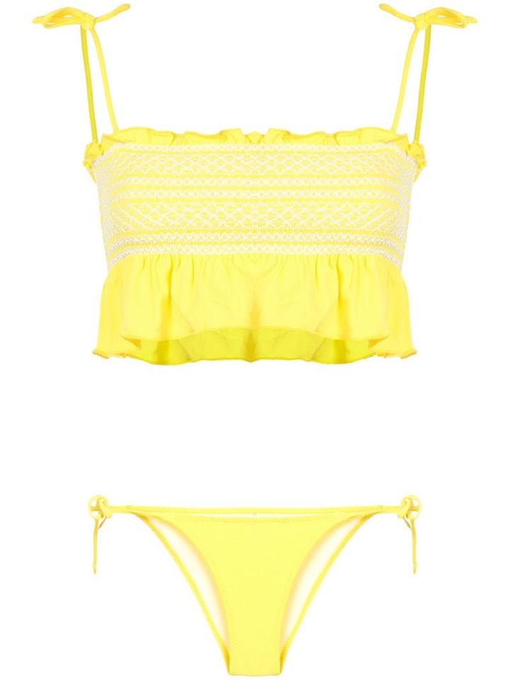 Lisa Marie Fernandez Selena Smocked Bikini - Yellow