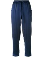P.a.r.o.s.h. - Cropped Trousers - Women - Silk/spandex/elastane - S, Blue, Silk/spandex/elastane
