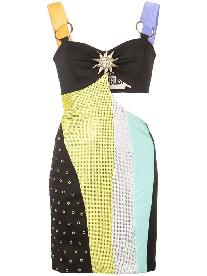 Fausto Puglisi Asymmetric Panelled Mini Dress - Black