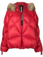 As65 Fur Trim Puffer Jacket - Red