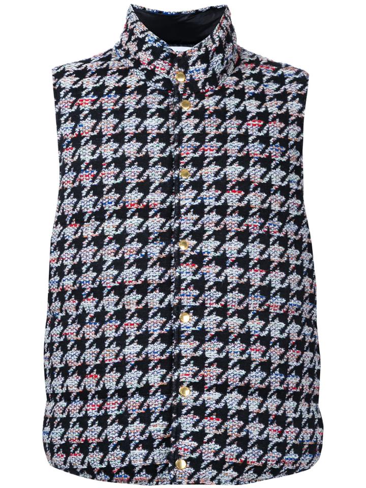 Coohem Houndstooth Tweed Down Gilet - Black