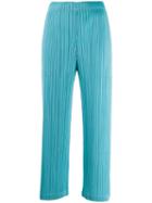 Pleats Please By Issey Miyake Cropped Pull-on Trousers - Blue