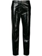 Mantu Wet Look Cropped Trousers - Black