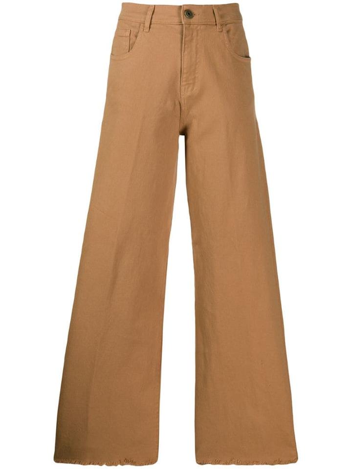 L'autre Chose Flared Culotte Trousers - Neutrals