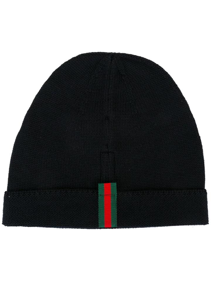 Gucci Striped Detailing Beanie - Blue