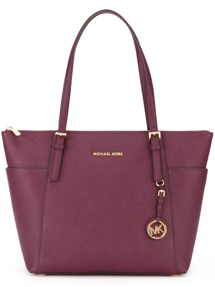 Michael Michael Kors Large 'jet Set' Top Zip Tote, Women's, Pink/purple