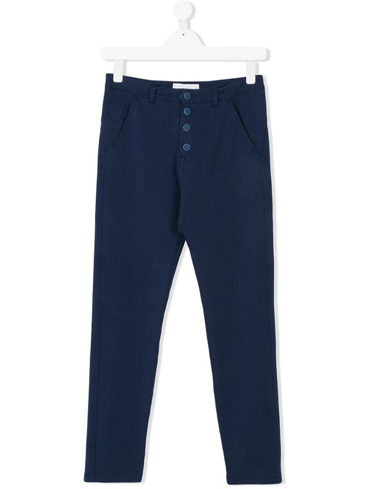 Officina 51 Button Tapered Trousers - Blue