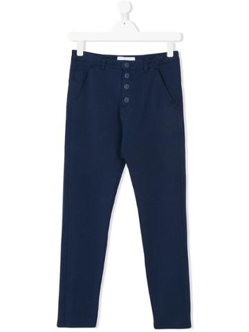 Officina 51 Button Tapered Trousers - Blue
