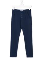 Officina 51 Button Tapered Trousers - Blue