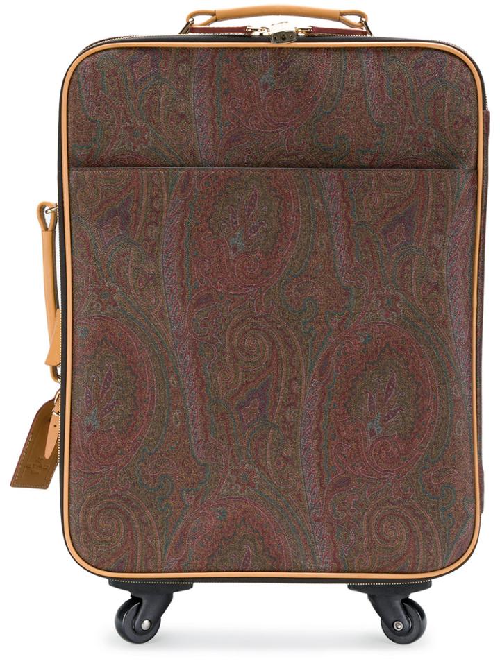 Etro Paisley Print Suitcase - Brown