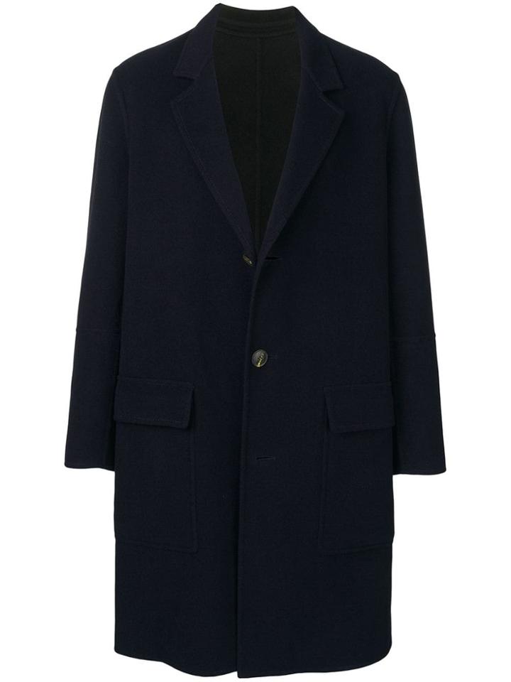 Ami Paris Three Buttons Unlined Coat - Blue