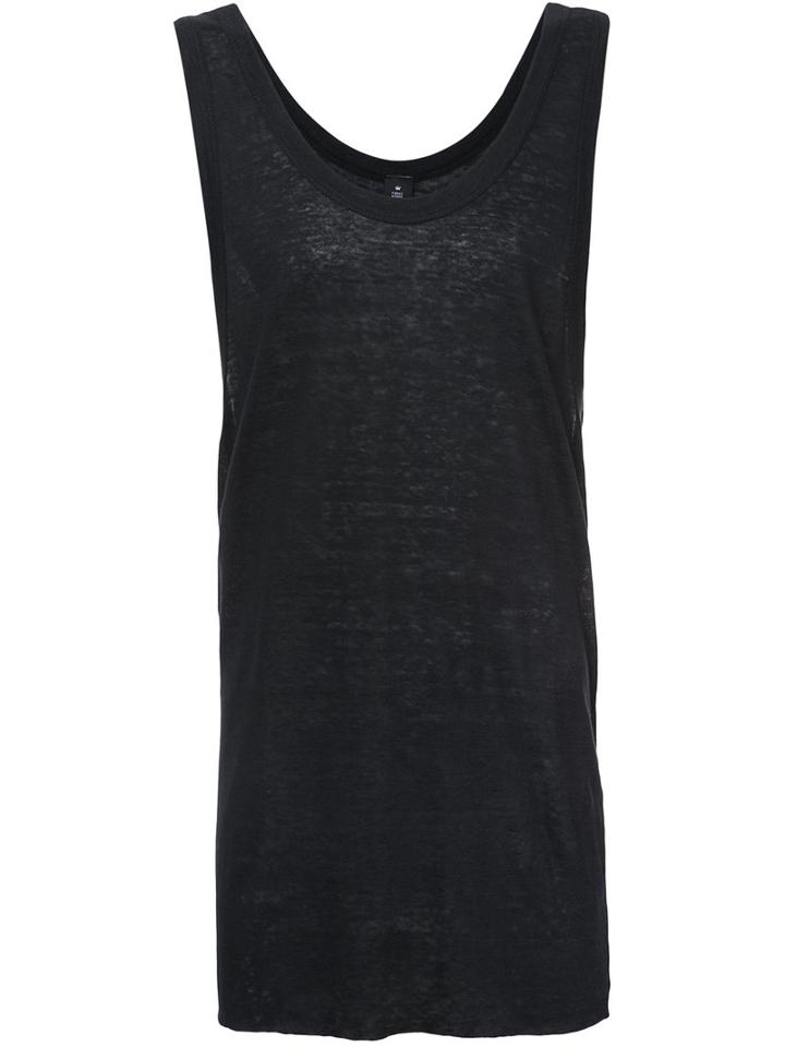 Osklen - Rear Seam Tank - Men - Linen/flax - M, Black, Linen/flax