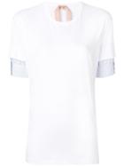 No21 Contrast Sleeve T-shirt - White