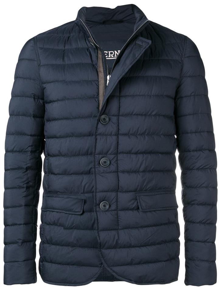 Herno Quilted High Neck Jacket - Blue