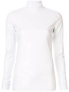 We11done Plain Turtle Neck Top - White