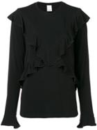 Pinko Ruffled Jersey Sweater - Black