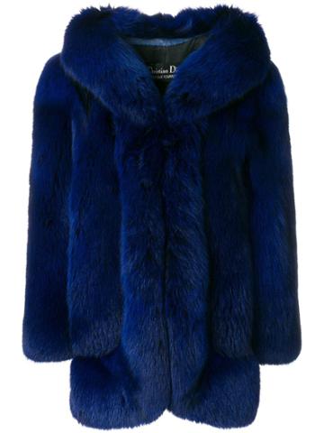 Christian Dior Pre-owned Oversized Fur Coat - Blue