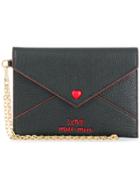 Miu Miu Love Embroidered Envelope Pouch - Black