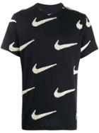 Nike Logo Print Crewneck T-shirt - Black