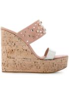 Giuseppe Zanotti Cork Wedge Sandals - Pink