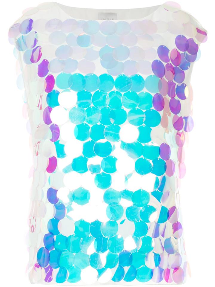 Ingie Paris Sequinned Top - White