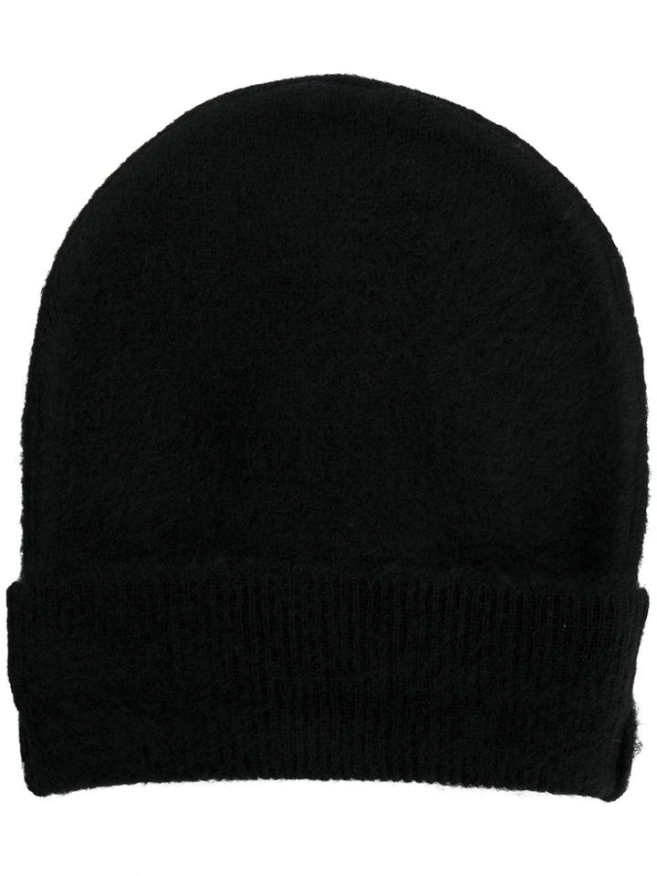 Mm6 Maison Margiela Ribbed Trim Beanie - Black