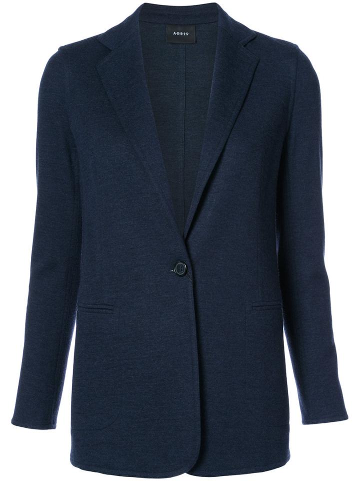 Akris - Welt Pockets Blazer - Women - Polyamide/cashmere - 6, Blue, Polyamide/cashmere