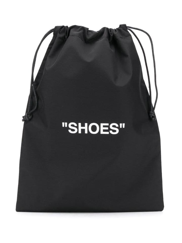 Off-white Quote Print Drawstring Bag - Black