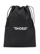 Off-white Quote Print Drawstring Bag - Black