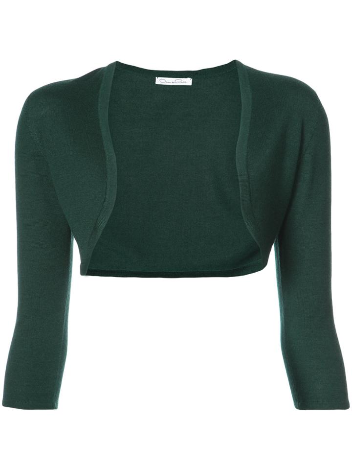 Oscar De La Renta Cropped Sleeve Bolero - Green