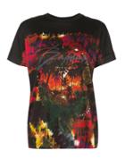 Balmain Palm Tree Print T-shirt - Black
