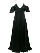 Blumarine Off-shoulder Side Slit Dress - Black