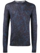 Etro - Paisley Print Jumper - Men - Silk/cashmere/wool - M, Blue, Silk/cashmere/wool