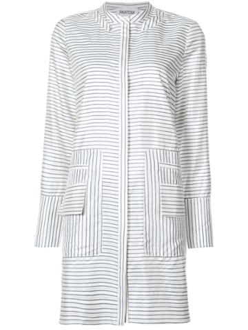 Nellie Partow Striped Shirt Dress - White