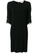 Michael Michael Kors Feather-trimmed Dress - Black