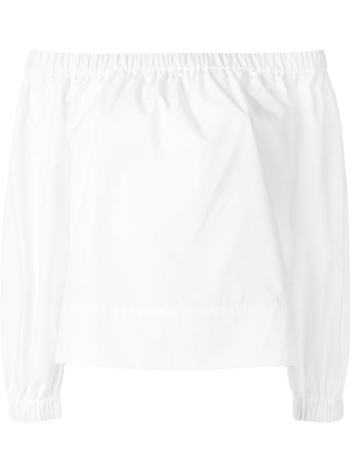 Ymc Off-shoulder Blouse, Women's, Size: Medium, White, Cotton