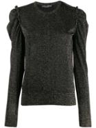 Dolce & Gabbana Ruched Shoulder Top - Black