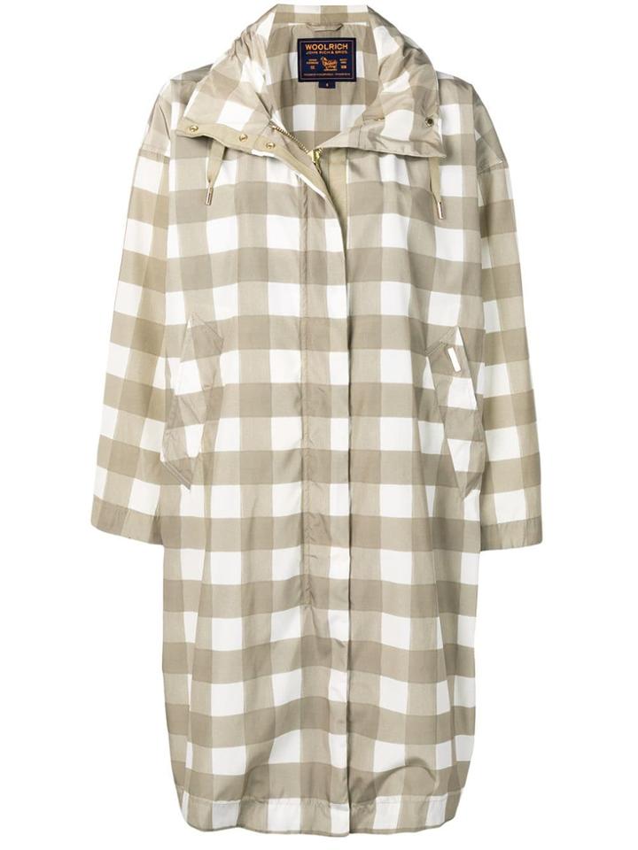 Woolrich Checked Raincoat - Green
